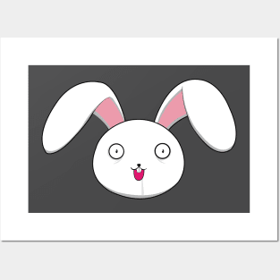 white bunny Posters and Art